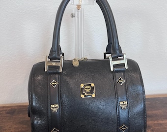 MCM vintage Boston-väska med nitar