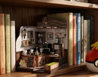 Zestaw DIY do kącika książkowego w kawiarni, dekoracja miniaturowej półki na książki, trójwymiarowa układanka z drewna