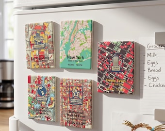 USA City Wahrzeichen Magnete, Map Art Kühlschrank Dekor, Reisegeschenk