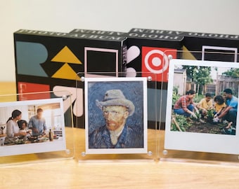 Moldura de acrílico para fotos Instax, com suporte magnético para Polaroid.