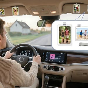 Acrylic Car Visor Photo Clip | Magnetic Photo Frame | Instax & Polaroid | Couples Gift