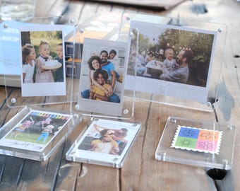 Magnetischer Mini-Fotorahmen aus Acryl, Instax Polaroid Geburtstag Jahrestag Verlobung Weihnachten Familien Geschenk