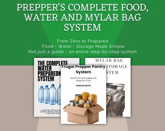 Emergency Preparedness Storage System | Prepper Food Storage Guide | Mylar Bag Long-Term Food | Water Survival Supply PDF