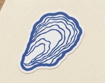 Pegatina de ostras, calcomanía náutica costera – Arte de mariscos para amantes del océano