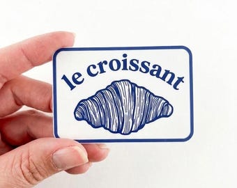 Pegatina Le Croissant, calcomanía de panadería francesa, vinilo para cocina gourmet, regalo para amantes de la repostería.