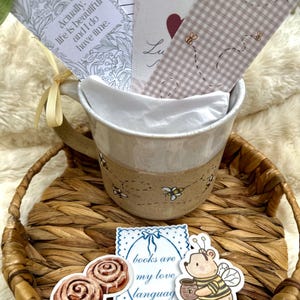 Bookish Gift Set | Cozy Reader Mug, Bookmarks, Stickers (Ready to Gift) image 2