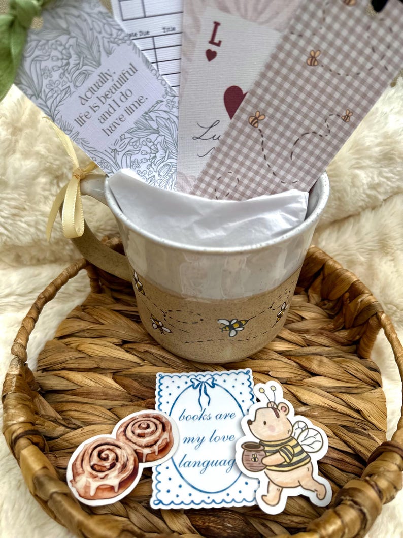 Bookish Gift Set | Cozy Reader Mug, Bookmarks, Stickers (Ready to Gift) image 2