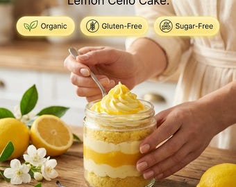 Lemoncello Gluten-free Sugar-free Cake in a jar 8oz or 16oz