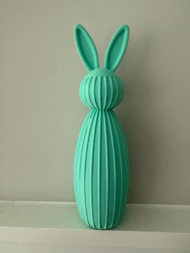 Geometric Easter Rabbit Modern Geometric Easter Bunny Trio – Minimalist Ribbed Rabbit Decor ...