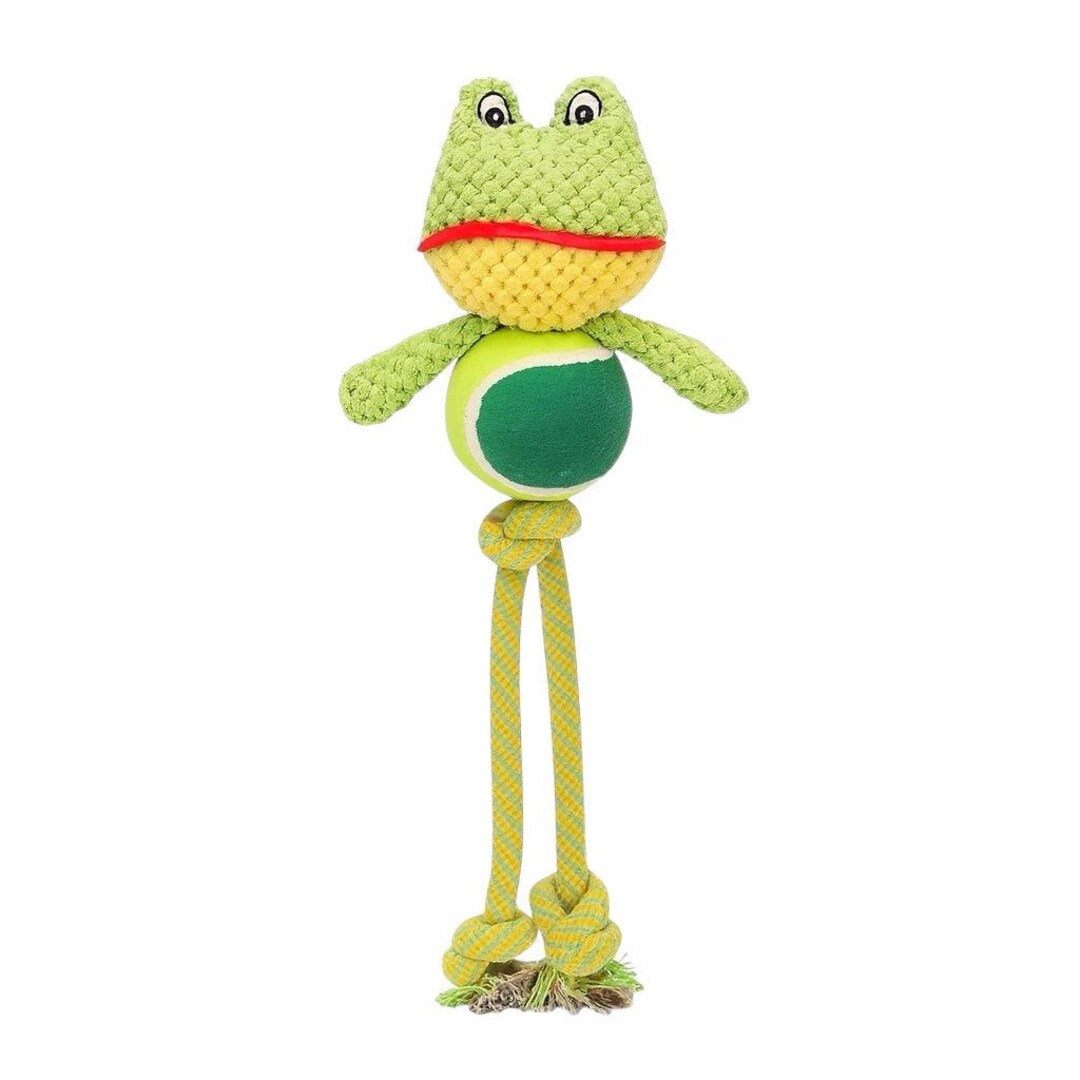 Frog Plushie Rope Dog Toy - Freddy | Chew, Plush, Rope, Rubber, Multi ...
