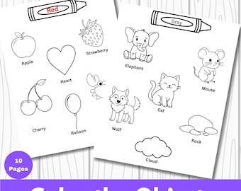 Color the Objects Worksheet | Preschool Learning (Printable PDF)