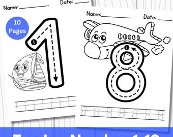 Number Tracing 1–10 Worksheets for Preschool | Trace & Write Numbers | Printable Math Practice | Kindergarten Numbers PDF | Toddler Learning