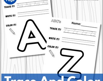 Alphabet Tracing Worksheets A–Z | Trace & Color Letters | Preschool Kindergarten ABC Printable | Letter Writing Practice