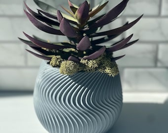 Modern Round Wavy Vase | PLA Plant-Based Pottery