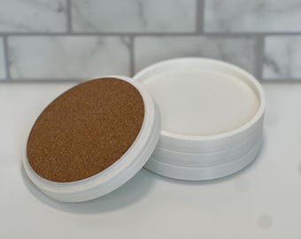 Modern Stacking Coaster Set of 4 | Minimalist Desk & Table Decor