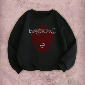 Evanescence Vintage Band T-shirt Sweatshirt Hoodie – Amy Lee Shirt, Rock Concert Merch, Gift for Fans image 1