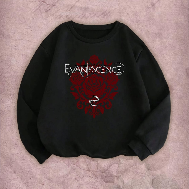 Evanescence Vintage Band T-shirt Sweatshirt Hoodie – Amy Lee Shirt, Rock Concert Merch, Gift for Fans image 1