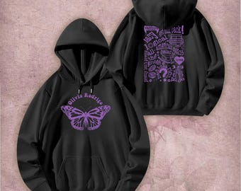 Olivia Rodrigo Butterfly T-shirt Sweatshirt Hoodie, Guts Inspired Fan Tee, Double Sided Graphic T-Shirt, Pop Music Merch