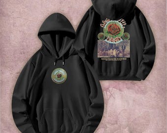 Grateful Dead American Beauty Rose T-Shirt Sweatshirt Hoodie – Vintage Rock Band Unisex Tee Front Back Print