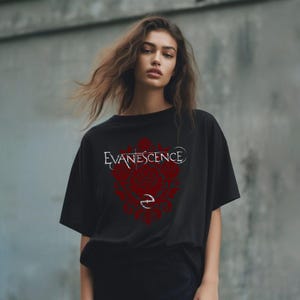 Evanescence Vintage Band T-shirt Sweatshirt Hoodie – Amy Lee Shirt, Rock Concert Merch, Gift for Fans image 7