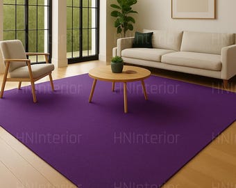 Solid Purple Area Rug | Modern Minimalist Home Decor