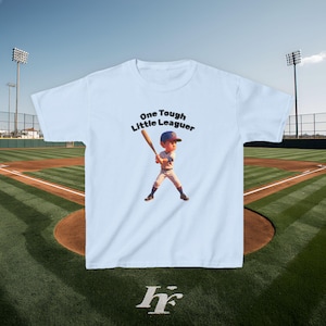 One Tough Little Leaguer Tee - Boys Baseball T-Shirt