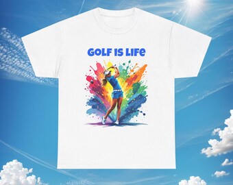 T-shirt Le golf, c'est la vie | Chemise artistique splash pour joueur de golf