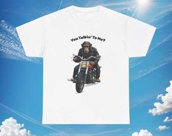 T-shirt humour motard chimpanzé, t-shirt en coton unisexe, chemise motard drôle, vêtements pour amoureux de la moto, chemise chimpanzé drôle, chemise singe drôle