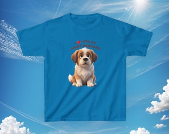 J'aime mon saint Bernard T-shirts enfant | Chemise pour chiot mignon
