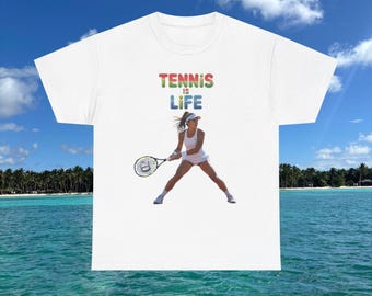 Camiseta "Tennis Is Life" / Camiseta con gráfico de jugador de tenis, camiseta deportiva