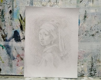 Girl with a pearl earring - drawing (after Vermeer)