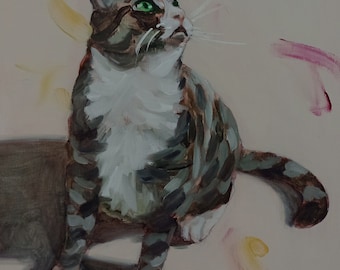 The Flea – after Henri Matisse’s cat La Puce. - original oil painting