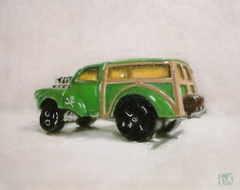 Hotwheels Morris Traveller - oil painting