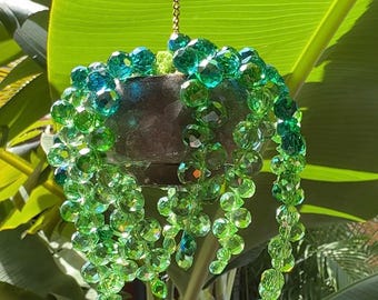 Handmade Mini Beaded Plant: Glass & Crystal Decor
