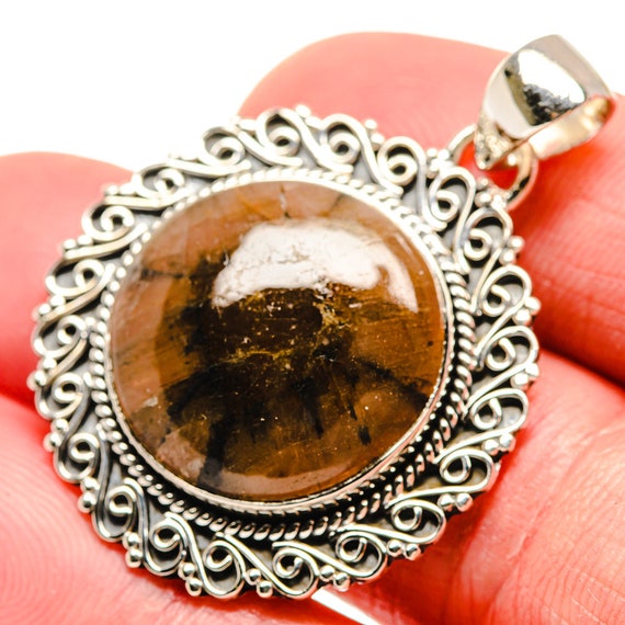 Chiastolite Pendant 1 5/8 925 Sterling 