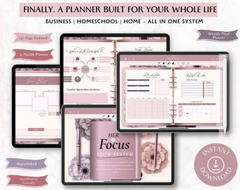Homeschool Mom Business Planner, Undated Digital Focus System (PDF Download)