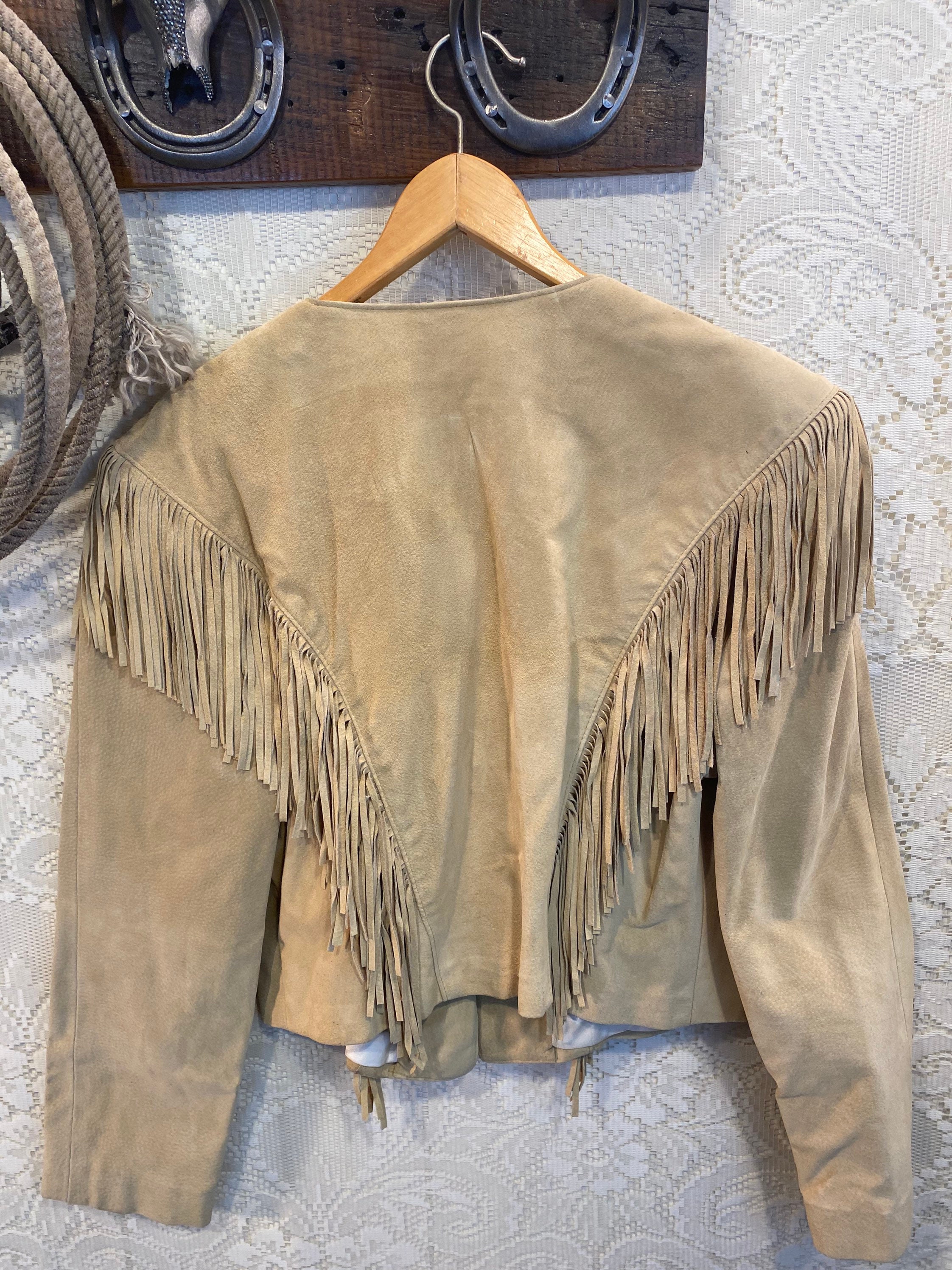 Gorgeous Beige Suede Tony Lama Fringe Jacket with Southwestern | Etsy