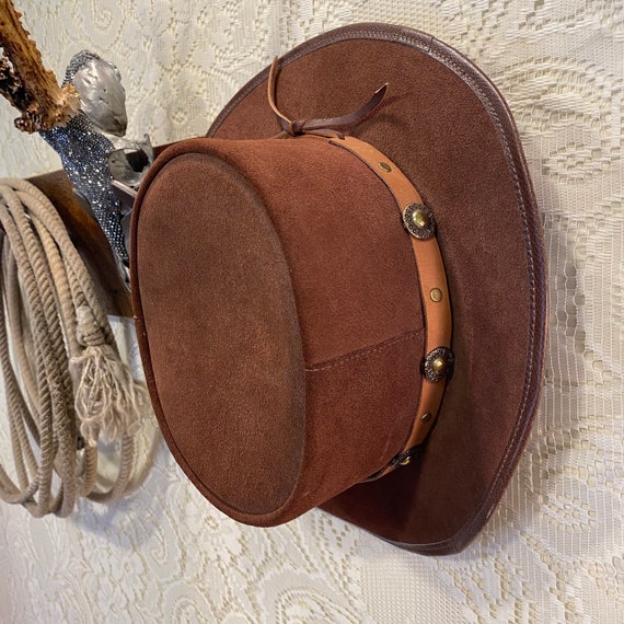 Brown Suede Vintage Western Cowgirl Hat from Winfield Cover San Francisco woman’s size large
