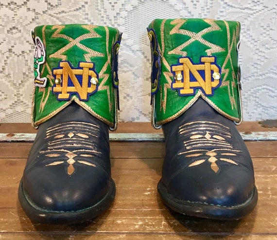 Handcrafted University of Notre Dame ND Fighting Irish Tony Lama Cowgirl booties size 8 M