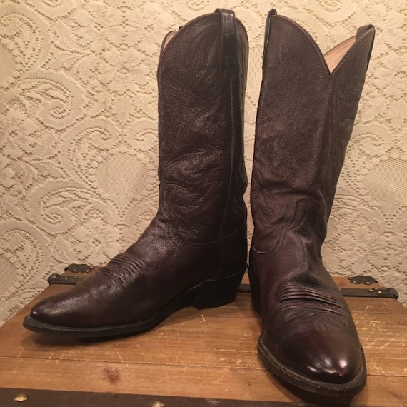 Dark Burgundy Dan Post Cowboy Boots men's size 10 1/2D