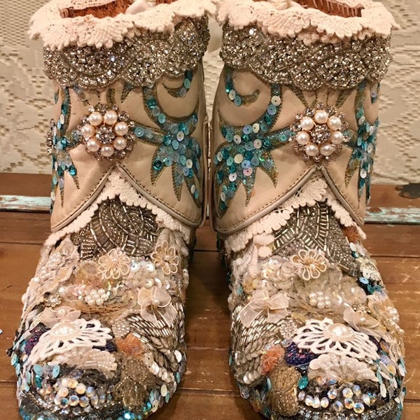 embellished combat boots