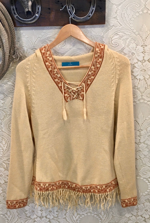 Butter Yellow vintage Alpaca Hoodie Sweater with … - image 1