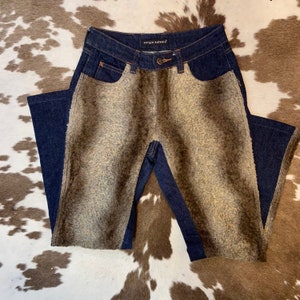 Vintage Sergio Valente Faux Fur Straight Leg Dark Rise Denim Jeans