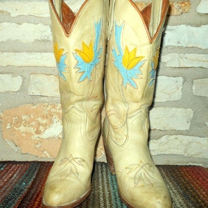 Vintage Miss Capezio Cowgirl Western Boots With Yellow and - Etsy