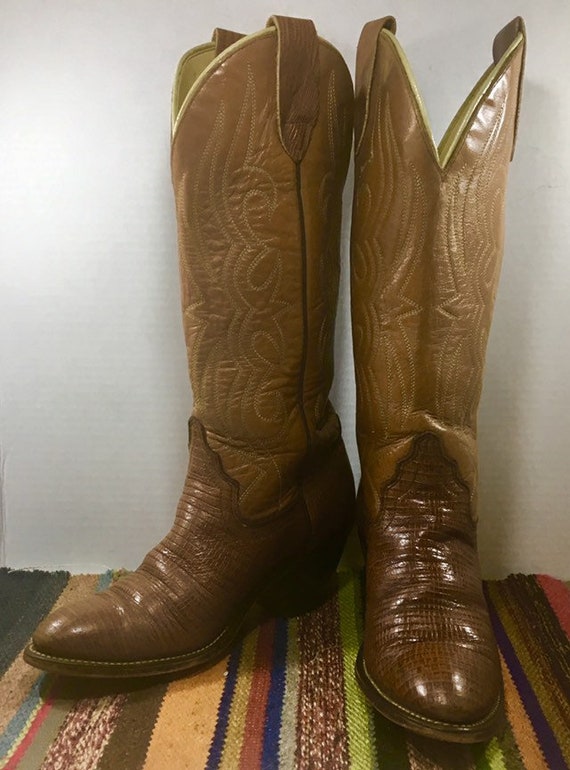 Tall Tan Acme Cowgirl Boots size 6 1/2