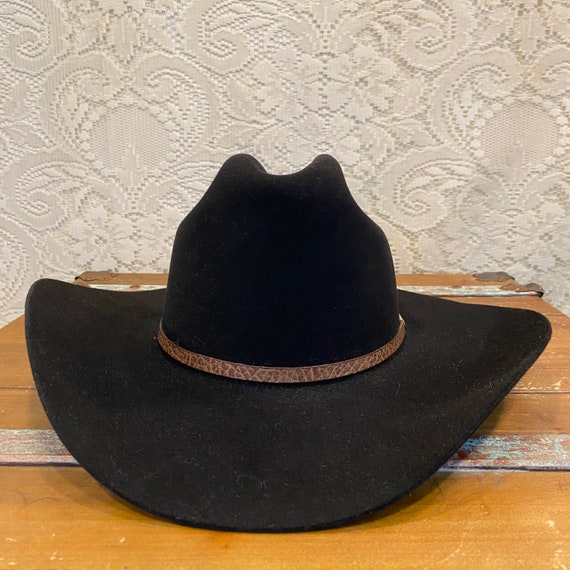 Black Fur Felt 3X Stetson Stallion Cowboy or Cowgirl Hat size 7 1/8 or 57cm