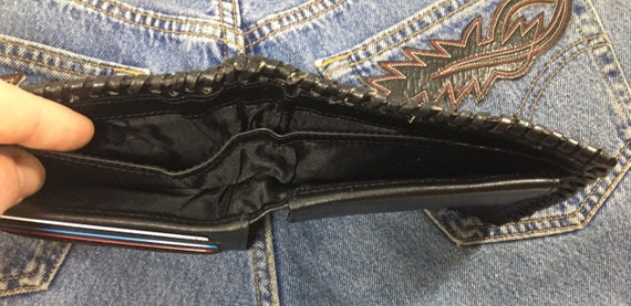 Vintage Cowboy Boot Black Leather Wallet - image 4