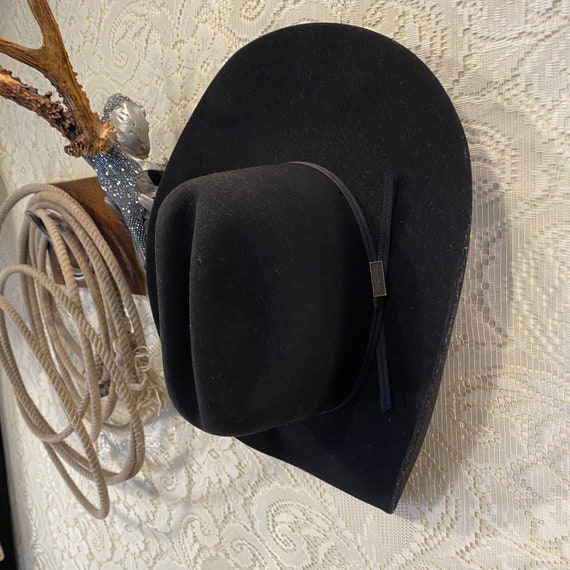 Black XXX Fir Felt Larry Mahan Western Cowboy Hat size 7 1/2
