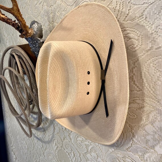 NOS Larry Mahan Palm Straw Cowboy Hat size 7 1/2