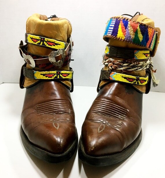 Vintage Brown Tony Lama Boots with Belts women's size 9-9 1/2 or men's size8 1/2D